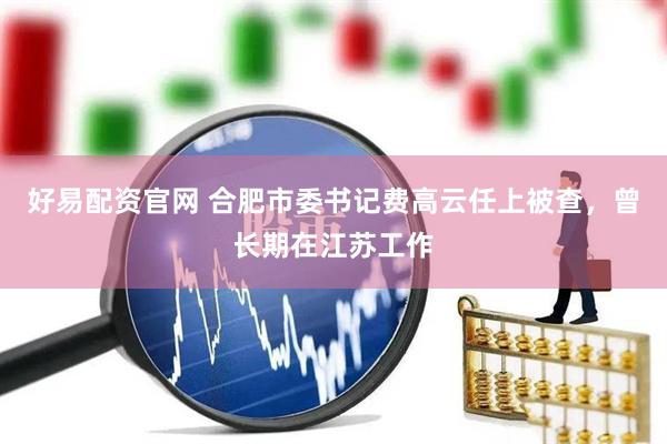 好易配资官网 合肥市委书记费高云任上被查，曾长期在江苏工作